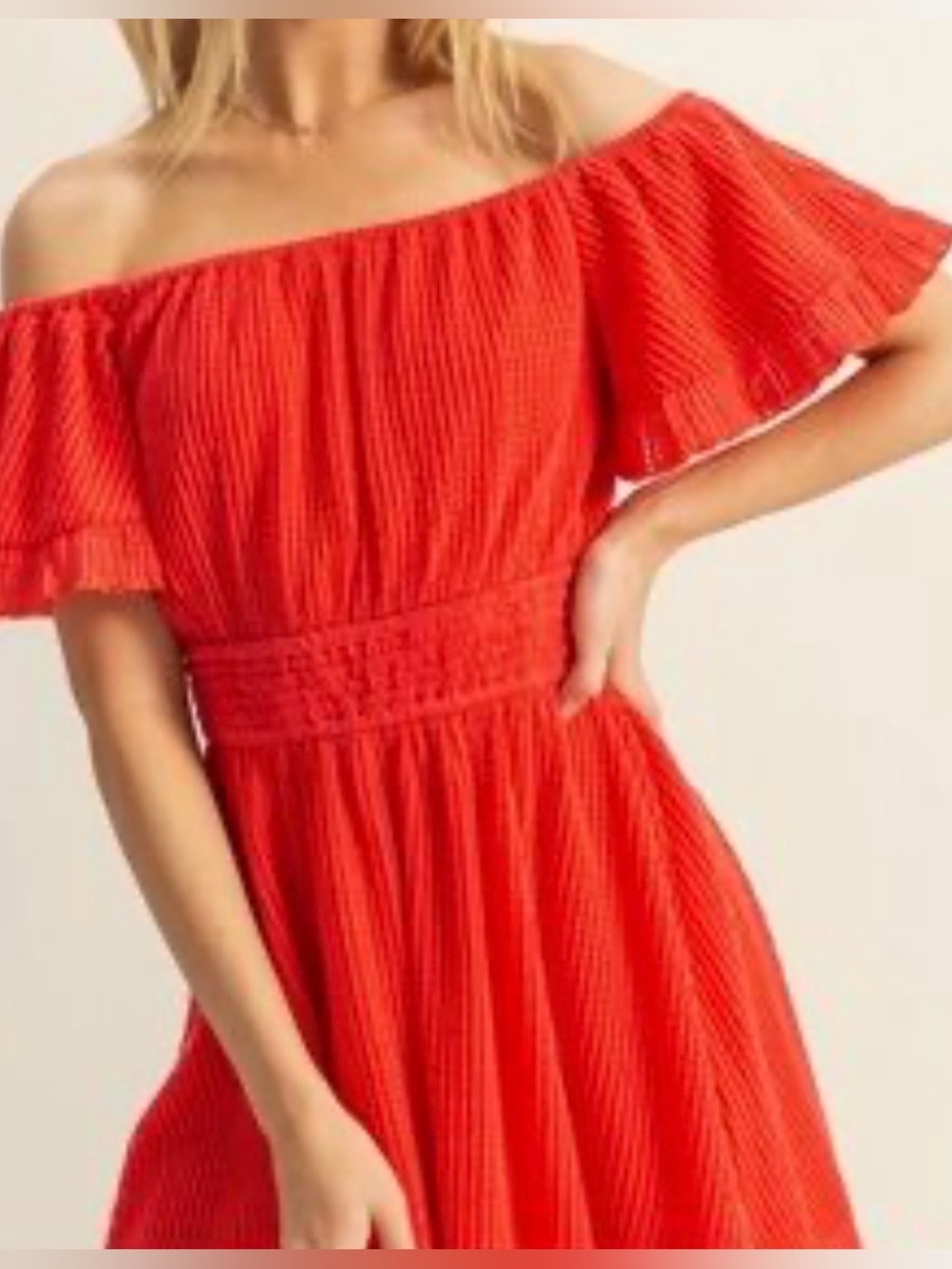 HyFyve Off-Shoulder Red Summer Dress